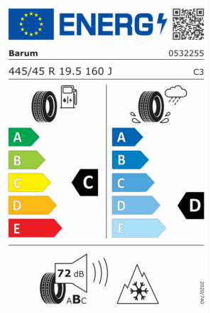 445/45 R19,5 160J TL BT300 R AUFL / M+S / 3PMSF 160 J BARUM
