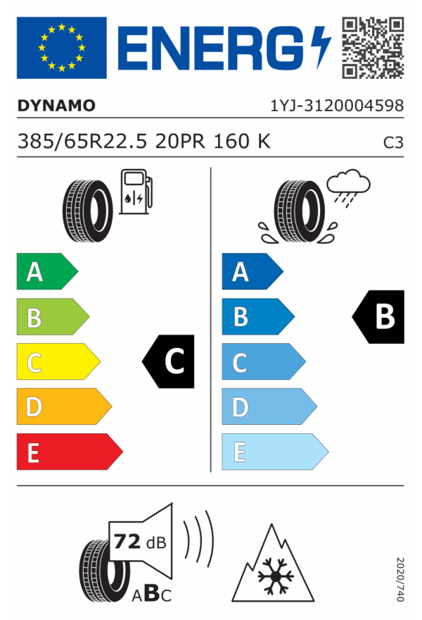 385/65 R22,5 TL Dynamo MTR11 20PR 160K 3PMSF - Obrázek 2