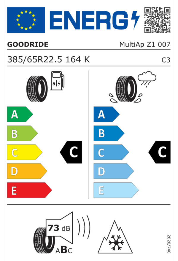 385/65 R22,5 MultiApZ1 24PR 164K TL Goodride M+S (AZ170) - Obrázek 2