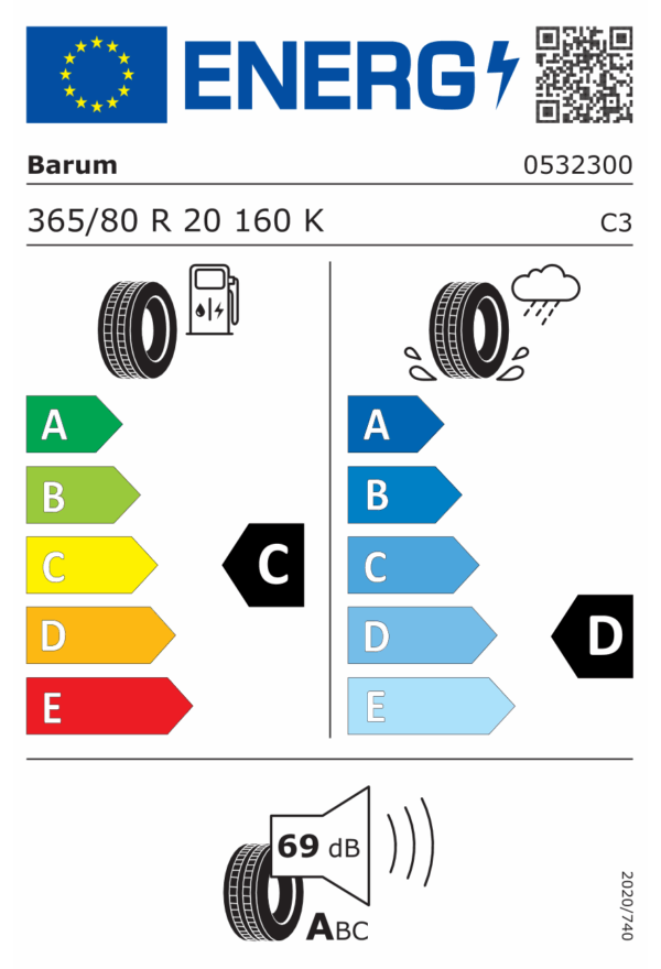 365/80 R20 TL Barum NR 52 20PR 160K