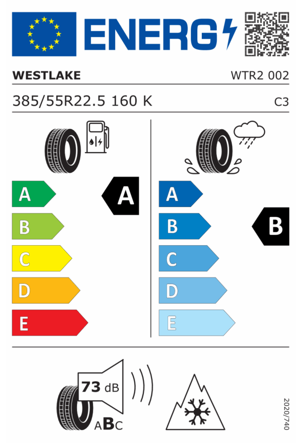 385/55 R22,5 160K TL WTR2 AUFL / M+S / 3PMSF 160 K WESTLAKE - Obrázek 2