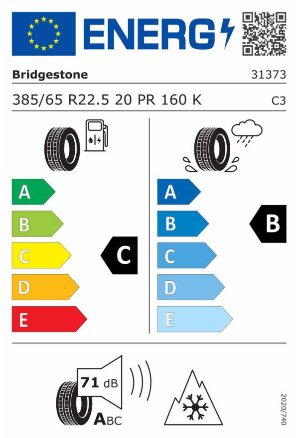 385/65 R225 160K TL 20 PR M+S BRIDGESTONE R168+ - Obrázek 2