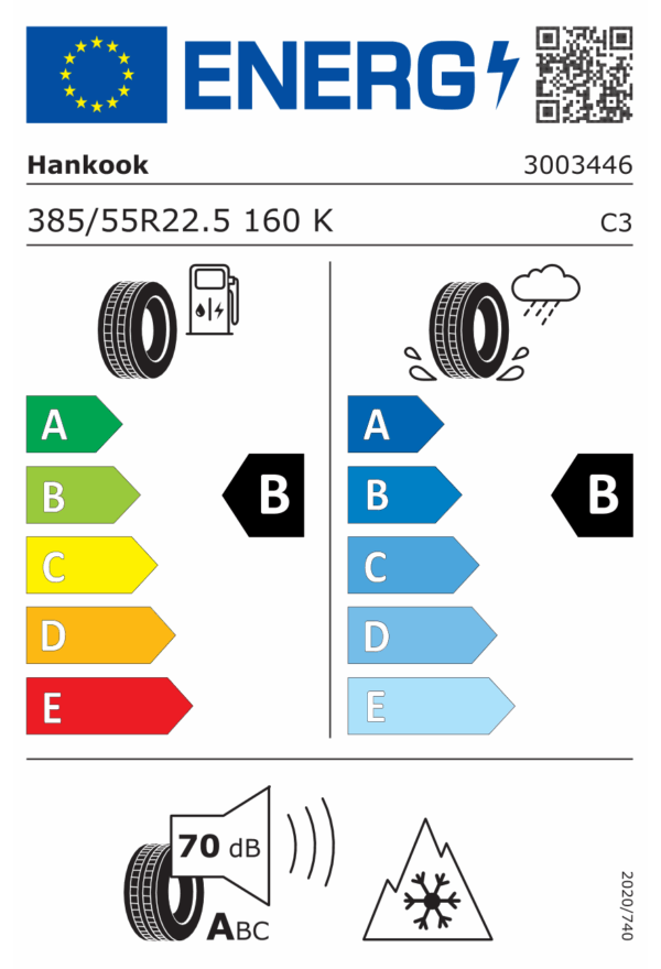 385/55 R22,5 160K TL 18 PR M+S HANKOOK SMART FLEX TH31 - Obrázek 2