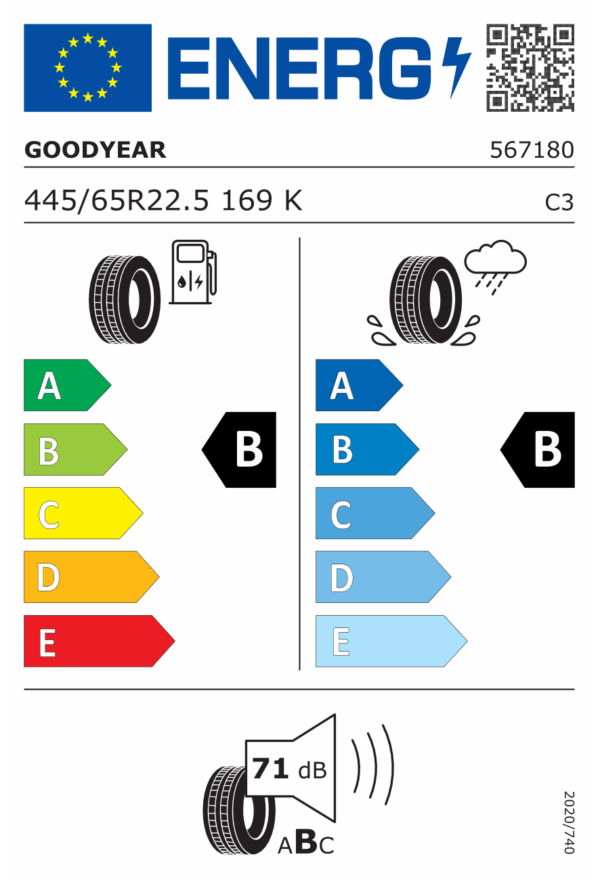 445/65 R22,5 169K TL MST 2 AUFL / M+S 169 K 18R 22.5 GOODYEAR - Obrázek 2