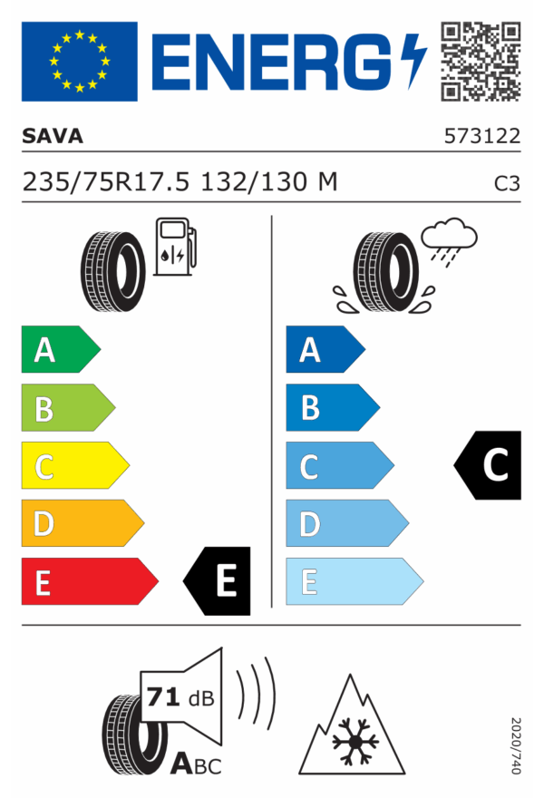 235/75 R17,5 132/130M TL 14 PR M+S SAVA ORJAK 4 - Obrázek 2