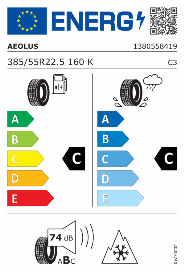 385/55 R22,5 158L TL NEO ALLROADS T2 AUFL / M+S / 3PMSF 160 K 158 L AEOLUS - Obrázek 2