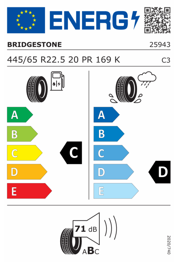 445/65 R22,5 169K TL 20 PR M+S BRIDGESTONE M748 - Obrázek 2