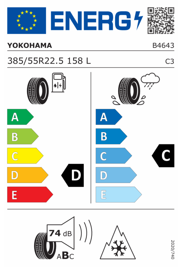 385/55 R22,5 158L TL 901ZS VA / M+S / 3PMSF 158 L 160 J YOKOHAMA - Obrázek 2