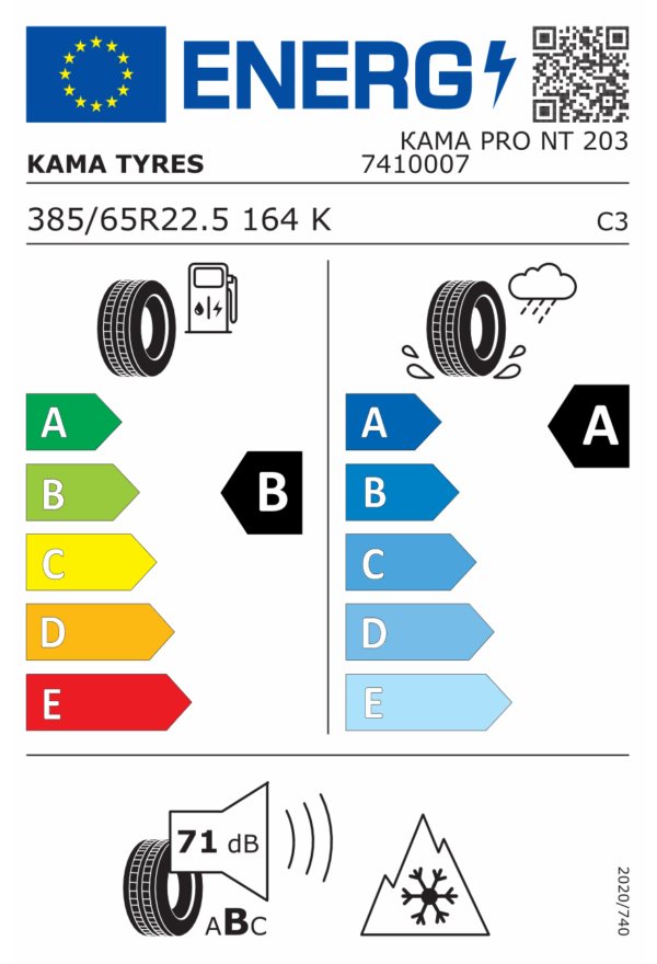 385/65 R22,5 NT203 164K TL Kama M+S