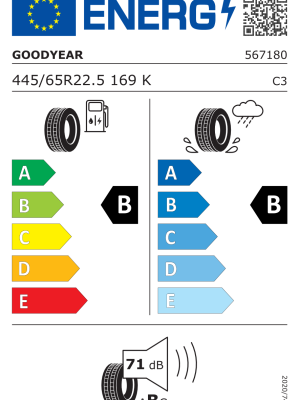 445/65 R22,5 169K TL 20 PR M+S GOODYEAR OMNITRAC MST II