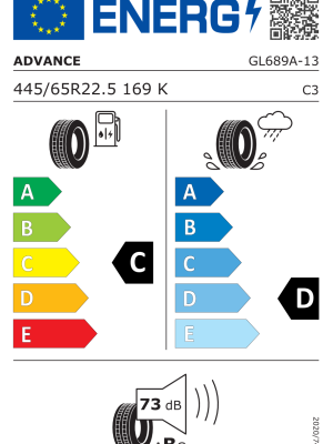 445/65 R22,5 169K TL ADVANCE GL 689 A 20PR M+S 3PMSF