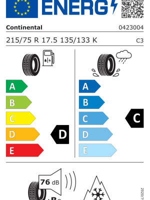 215/75 R17,5 135K TL SCAN LD3+ HA / M+S / 3PMSF 135/133 K CONTINENTAL