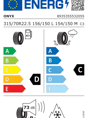 315/70 R22,5 TL ONYX HO-533 156/150L 3PMSF