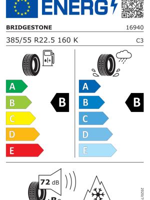 385/55 R22,5 160K TL 20 PR M+S BRIDGESTONE DURAVIS R-STEER 002